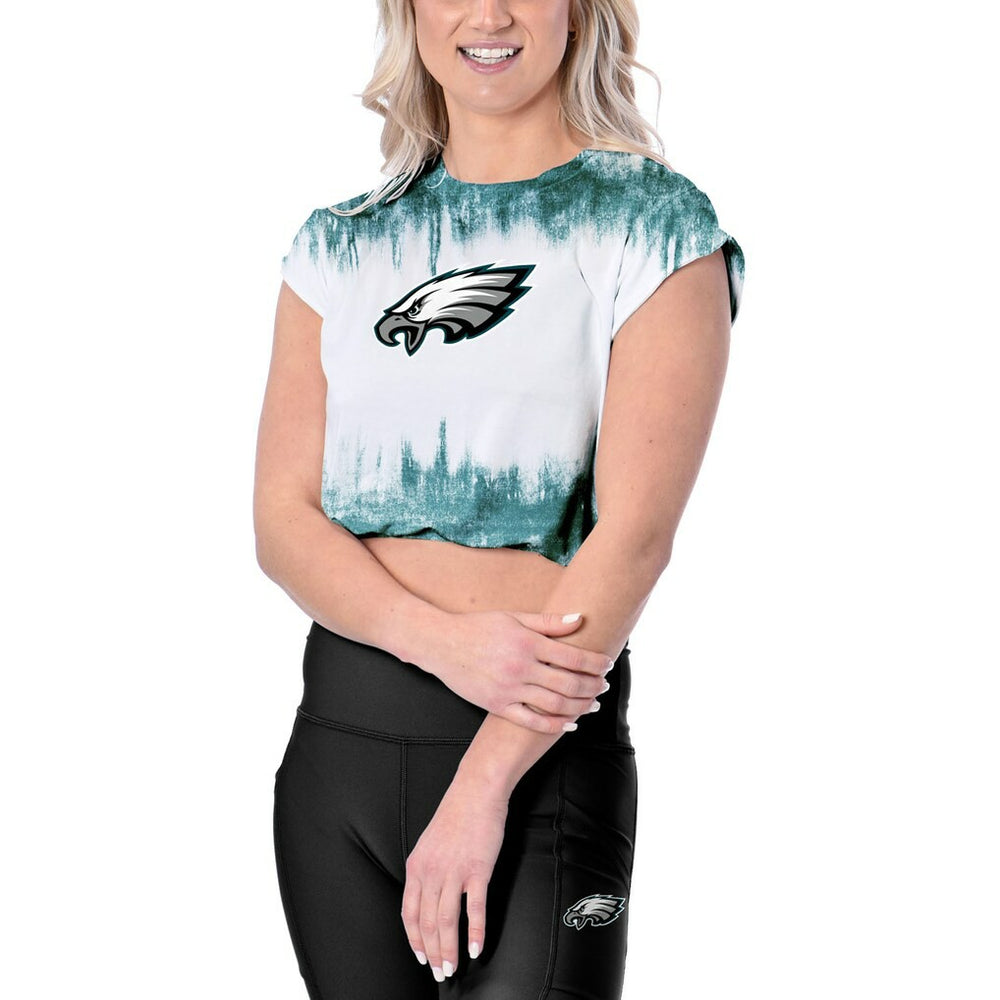 Philadelphia Eagles Certo Women's Cropped Framework T-Shirt - White - NFL