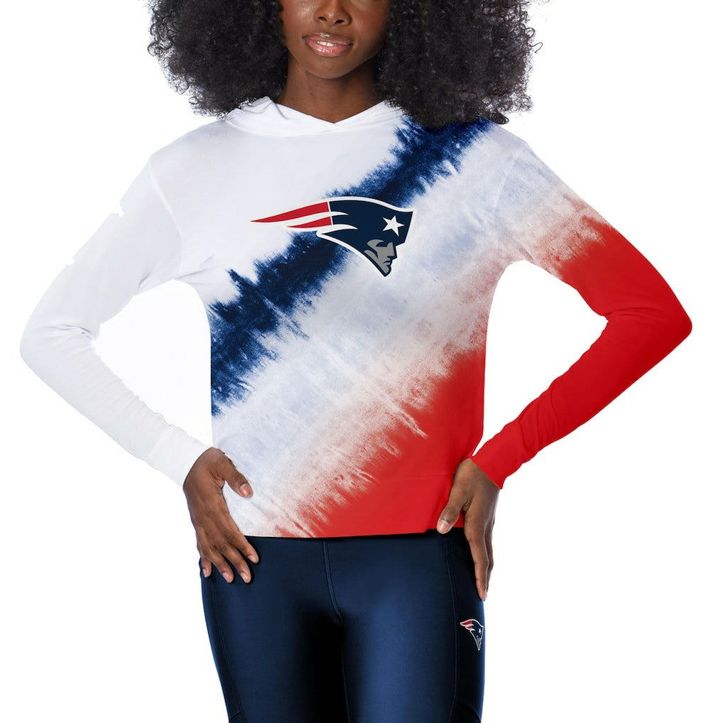 New England Patriots Certo Women's Rundown Lightweight Pullover Hoodie - White - NFL