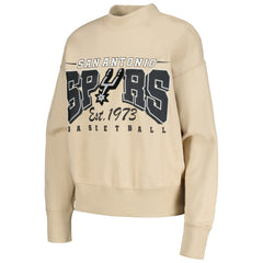 San Antonio Spurs Qore Women's Oversized Cozy Mock Neck Pullover Sweatshirt Cream