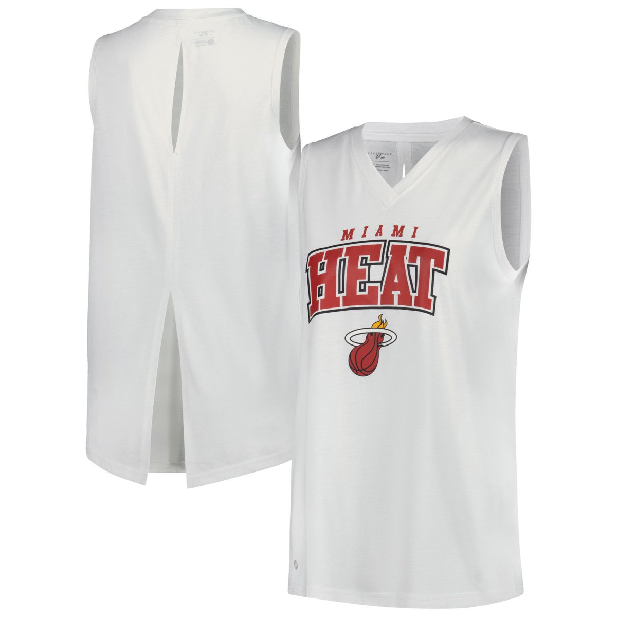Miami Heat Levelwear Women's Paisley Peekaboo Tank Top White