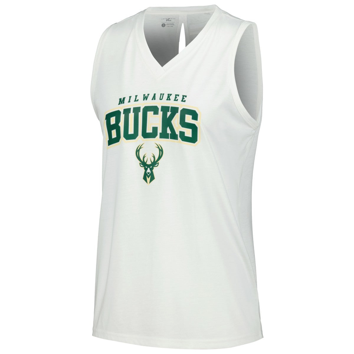 Milwaukee Bucks Levelwear Women's Paisley Peekaboo Tank Top White