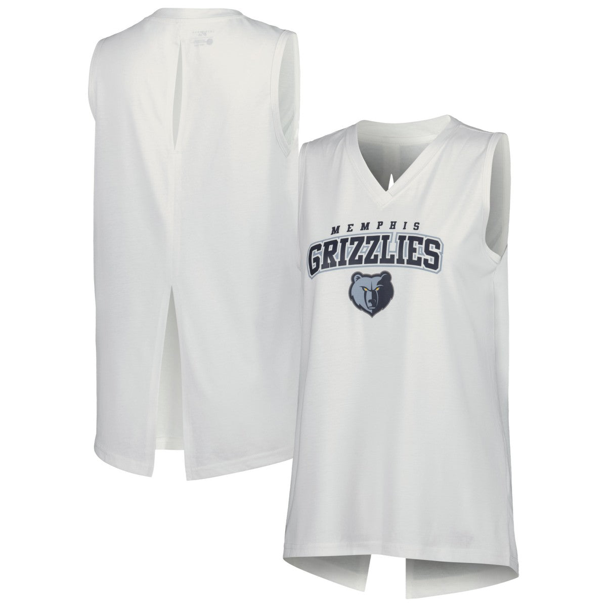 Memphis Grizzlies Levelwear Women's Paisley Peekaboo Tank Top White