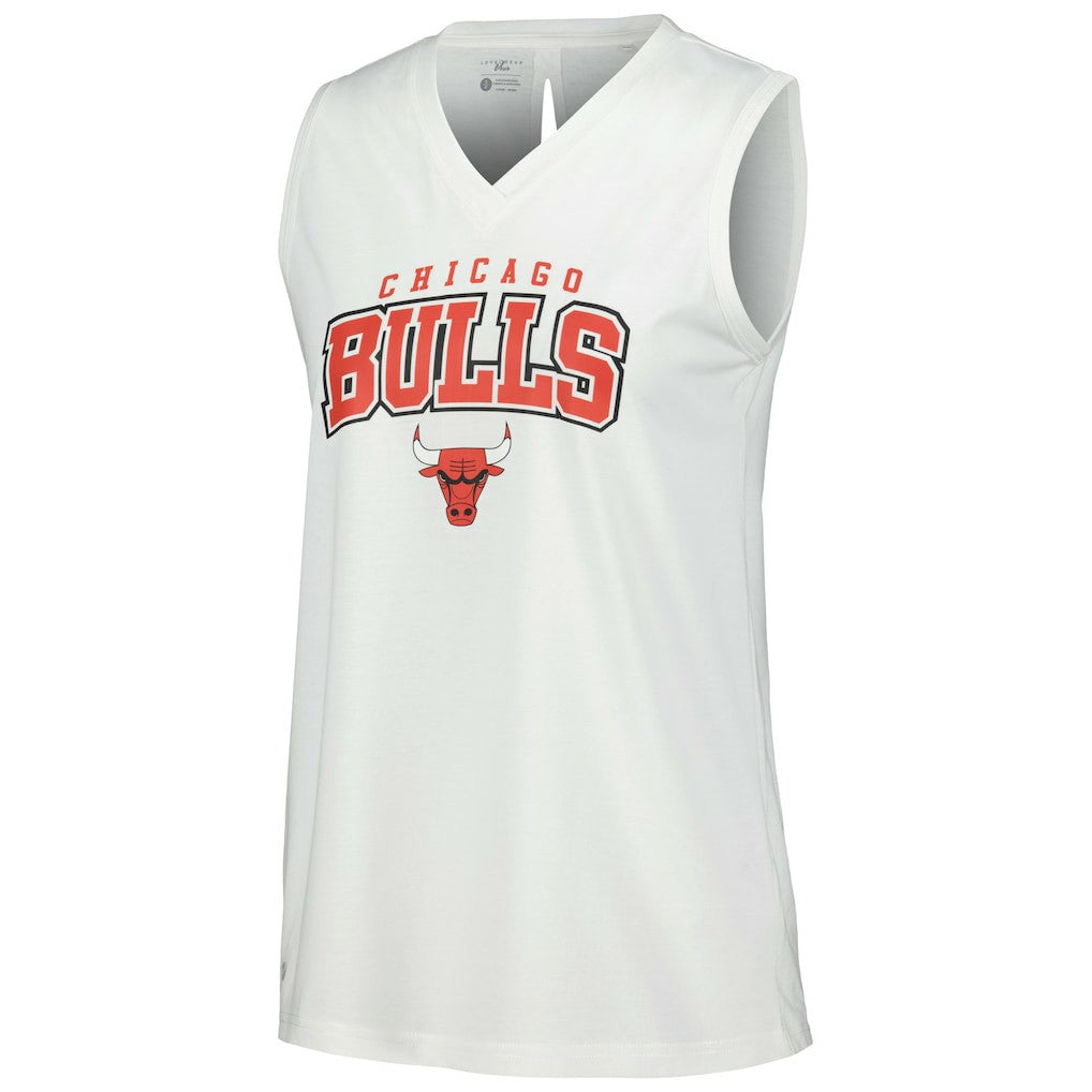 Chicago Bulls Levelwear Women's Paisley Peekaboo Tank Top White