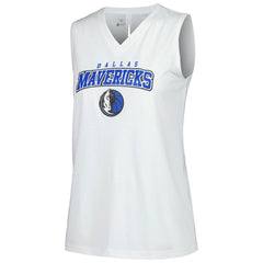 Dallas Mavericks Levelwear Women's Paisley Peekaboo Tank Top White