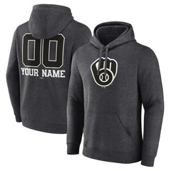 Milwaukee Brewers Personalized Monochrome Name & Number Pullover Hoodie Sale