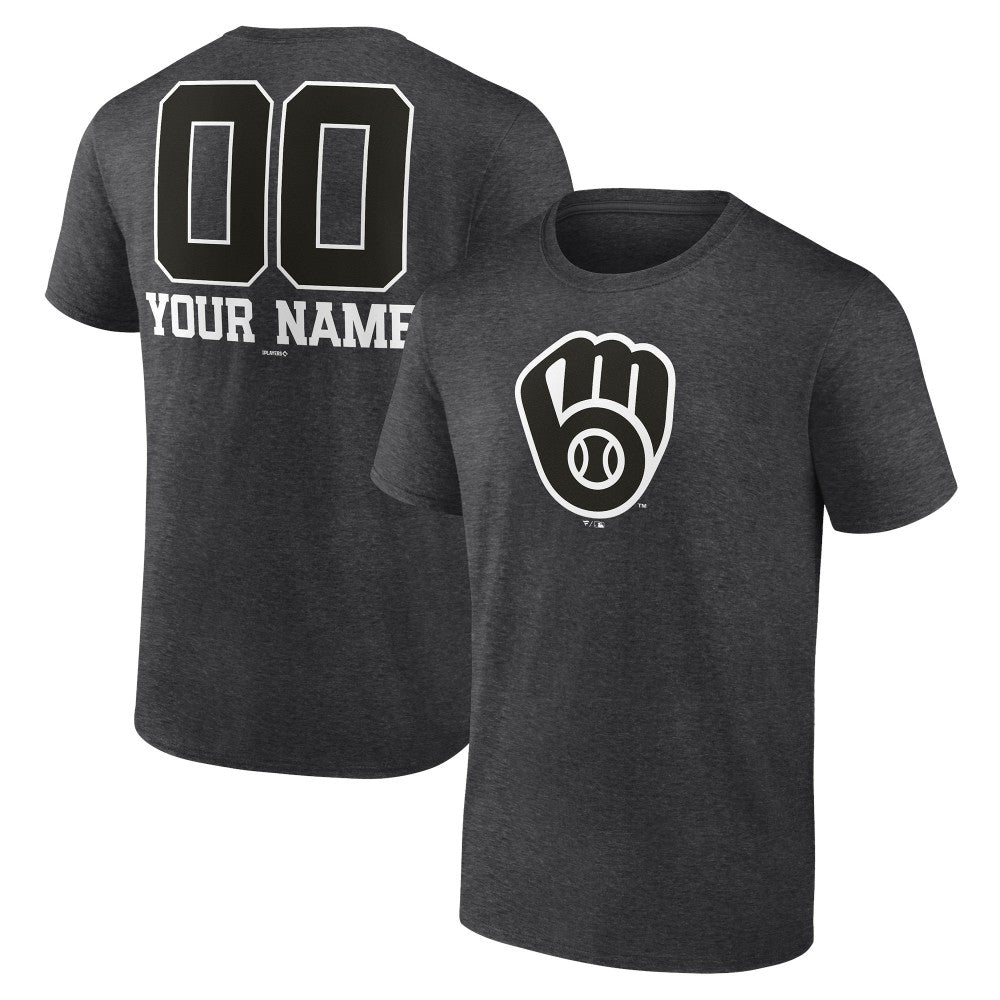 Milwaukee Brewers Personalized Monochrome Name & Number T-Shirt for sale