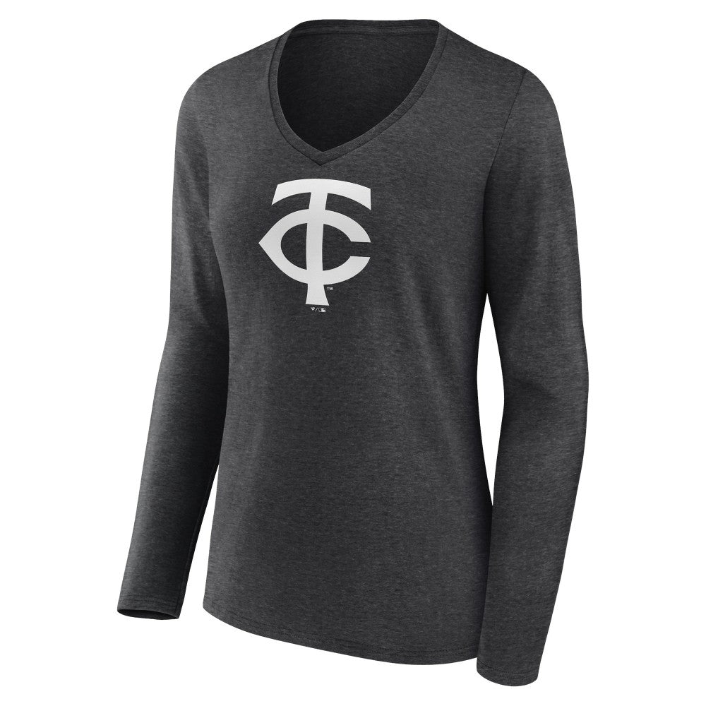 Minnesota Twins Women's Personalized Monochrome Name & Number Long Sleeve V-Neck T-Shirt Online