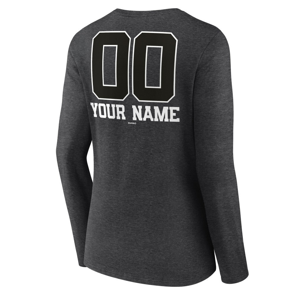 Minnesota Twins Women's Personalized Monochrome Name & Number Long Sleeve V-Neck T-Shirt Online