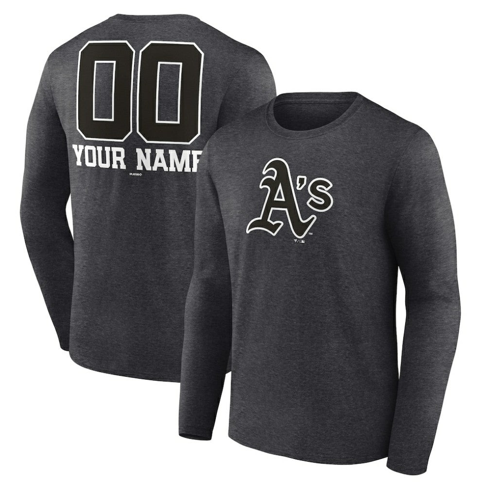 Athletics Personalized Monochrome Name & Number Long Sleeve T-Shirt Discount