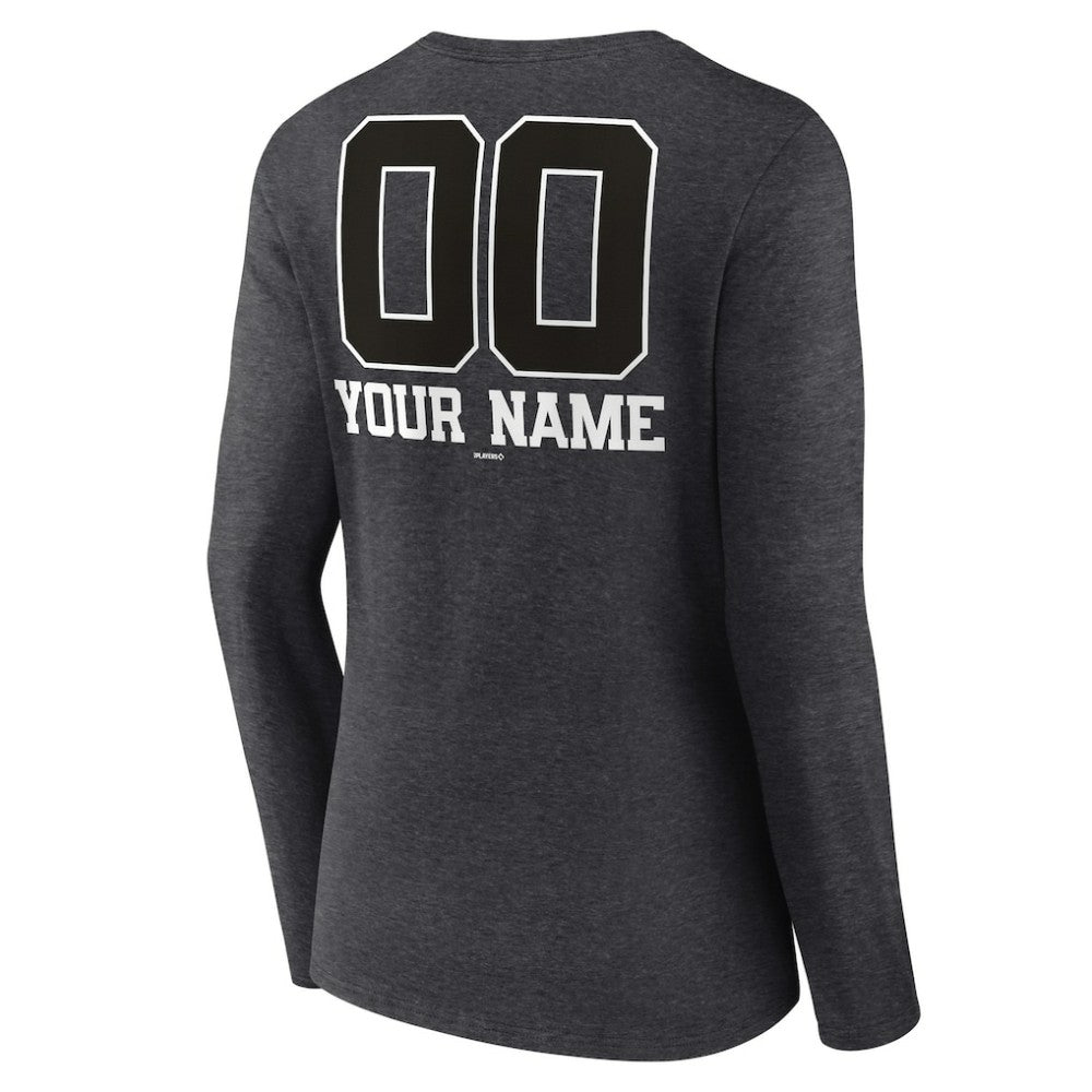 Athletics Women's Personalized Monochrome Name & Number Long Sleeve V-Neck T-Shirt Outlet