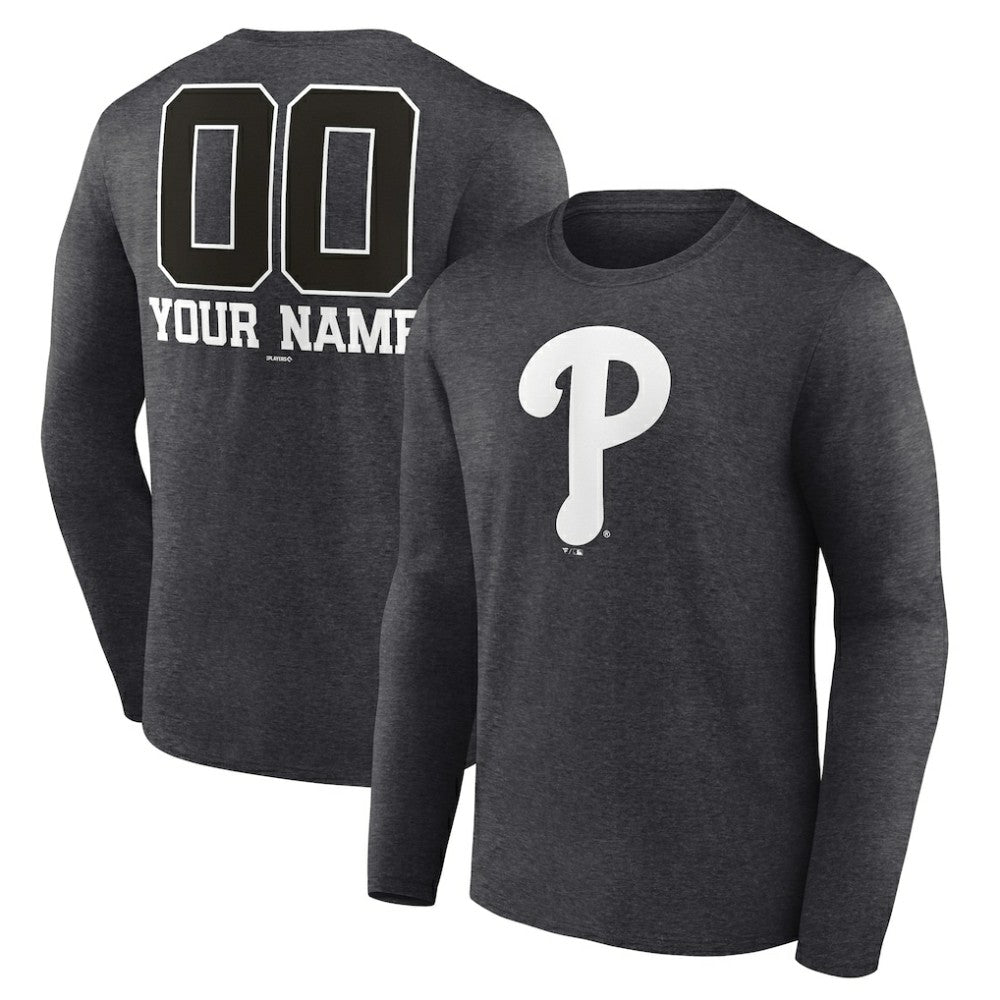 Philadelphia Phillies Personalized Monochrome Name & Number Long Sleeve T-Shirt Online