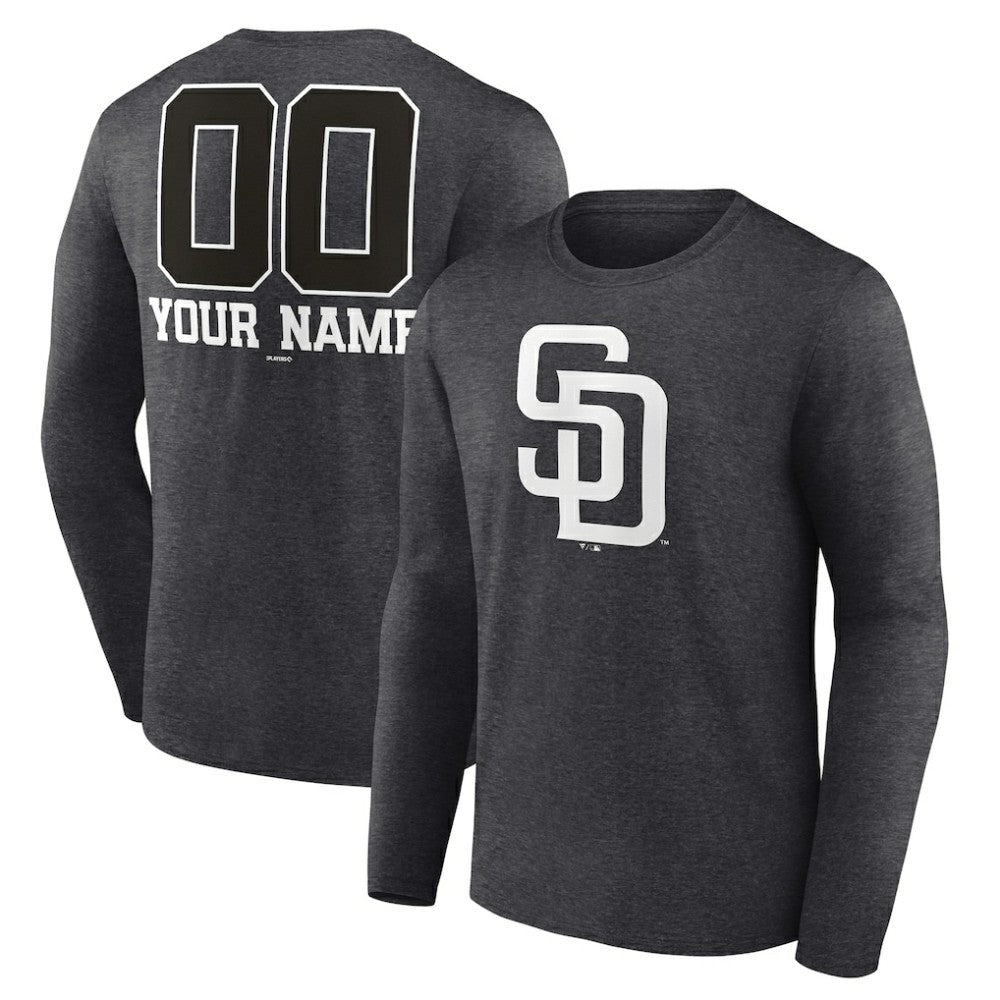 San Diego Padres Personalized Monochrome Name & Number Long Sleeve T-Shirt Near Me