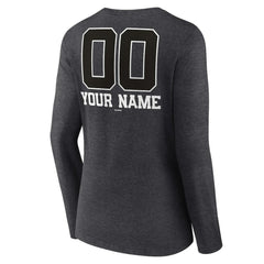 Seattle Mariners Women's Personalized Monochrome Name & Number Long Sleeve V-Neck T-Shirt Outlet