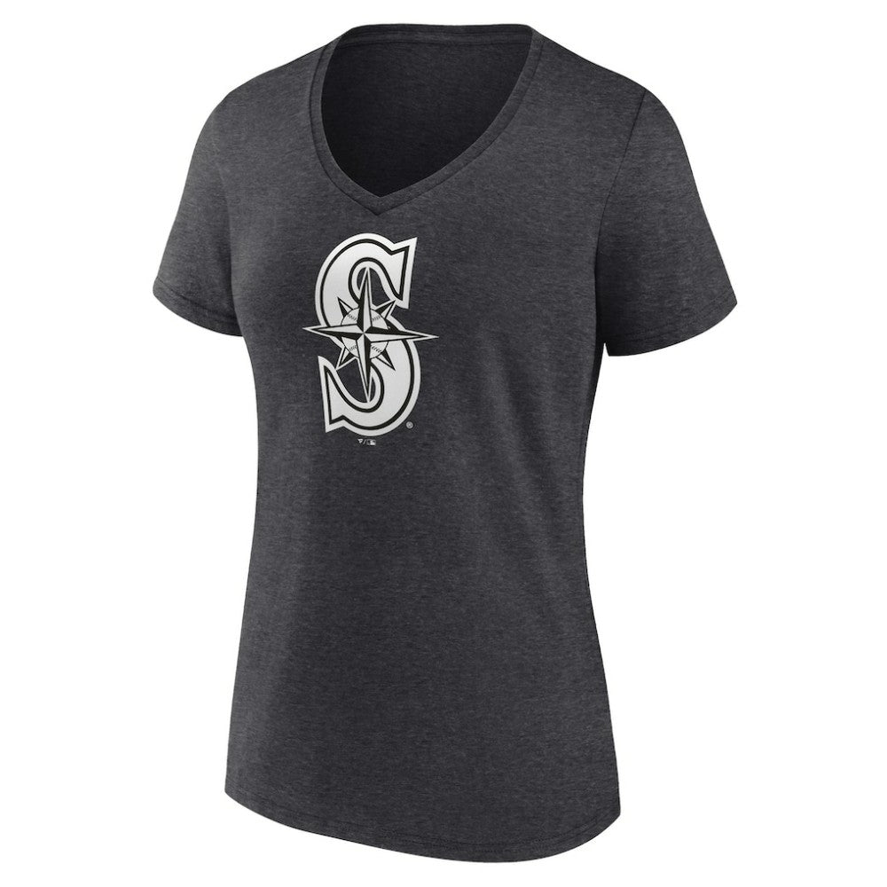 Seattle Mariners Women's Personalized Monochrome Name & Number V-Neck T-Shirt Discount