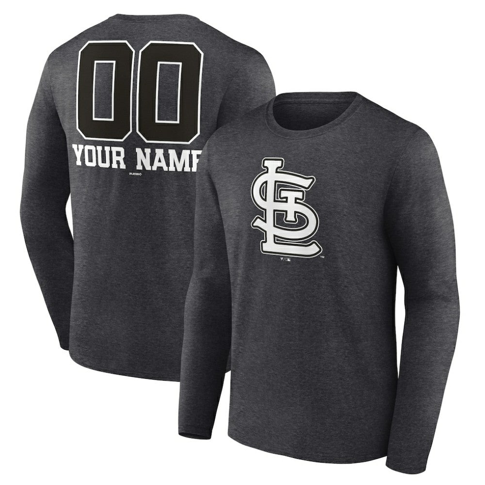St. Louis Cardinals Personalized Monochrome Name & Number Long Sleeve T-Shirt for sale