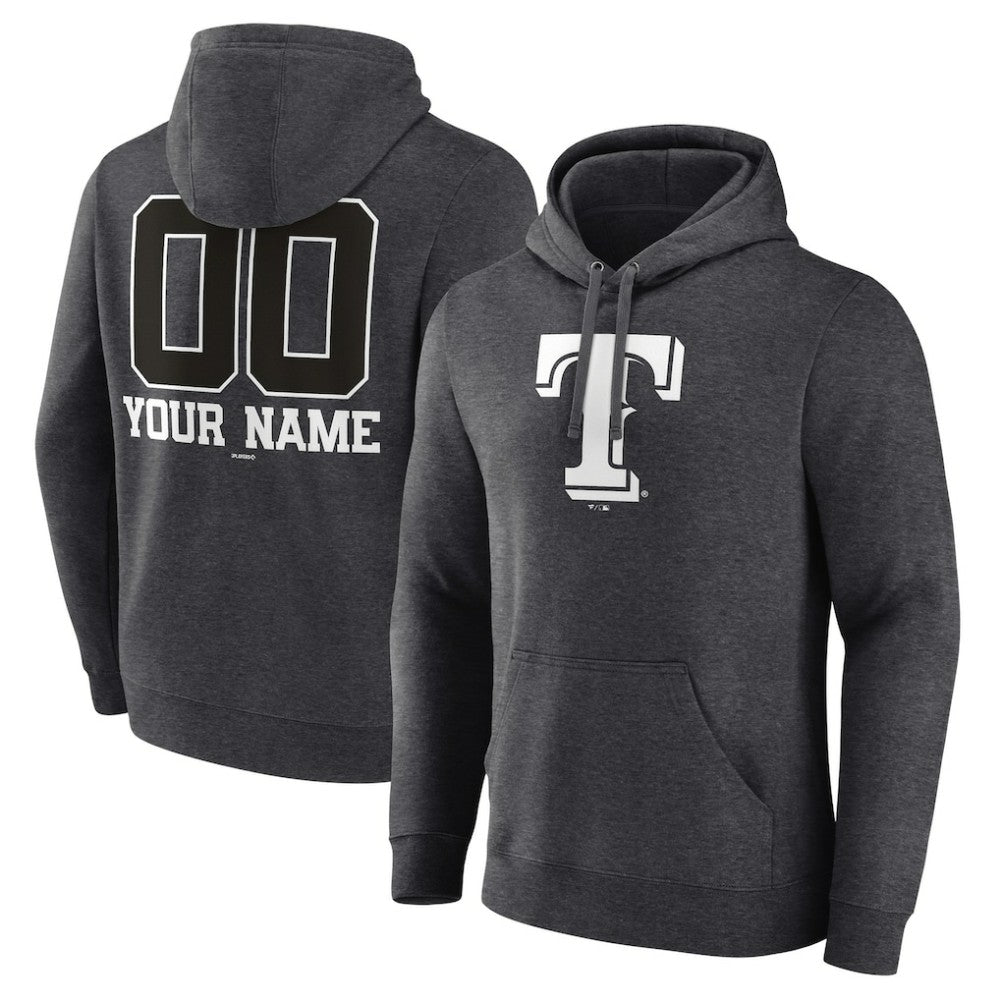 Texas Rangers Personalized Monochrome Name & Number Pullover Hoodie Online