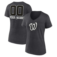 Washington Nationals Women's Personalized Monochrome Name & Number V-Neck T-Shirt Online