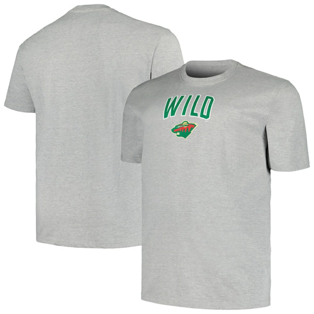 Minnesota Wild Profile Big & Tall Arch Over Logo T-Shirt - Heather Gray | NHL online