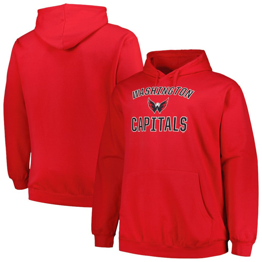 Washington Capitals Profile Big & Tall Arch Over Logo Pullover Hoodie - Red | NHL Lifestyle