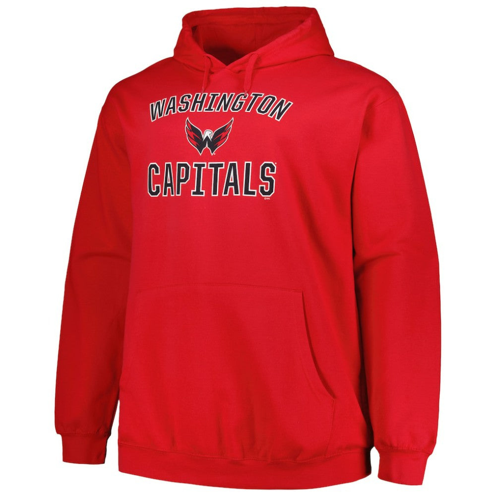 Washington Capitals Profile Big & Tall Arch Over Logo Pullover Hoodie - Red | NHL Lifestyle