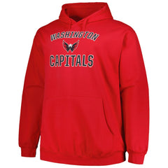 Washington Capitals Profile Big & Tall Arch Over Logo Pullover Hoodie - Red | NHL Lifestyle