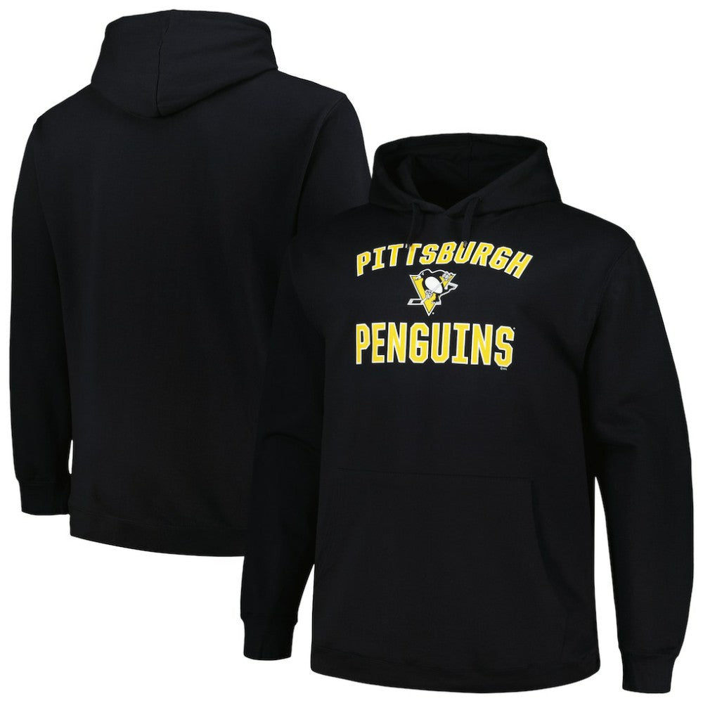 Pittsburgh Penguins Profile Big & Tall Arch Over Logo Pullover Hoodie - Black | NHL on sale