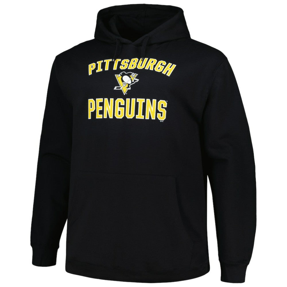 Pittsburgh Penguins Profile Big & Tall Arch Over Logo Pullover Hoodie - Black | NHL on sale