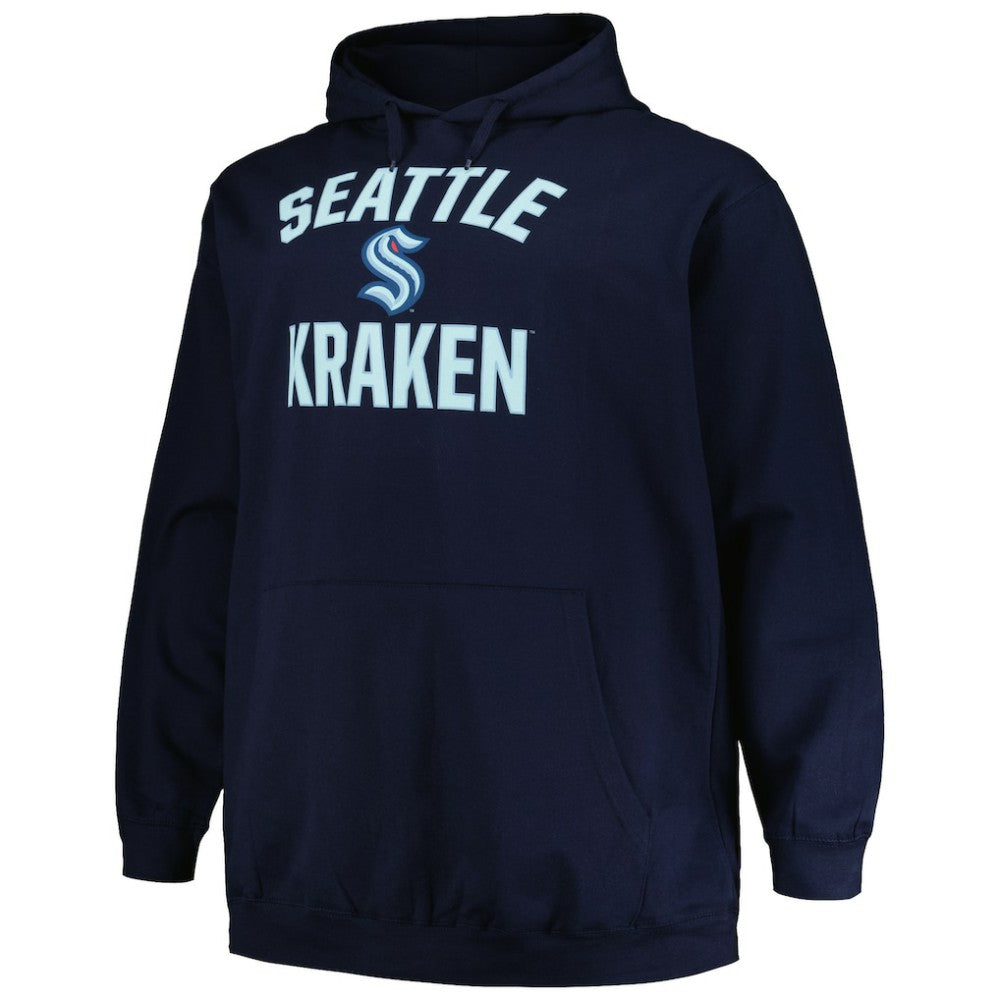 Seattle Kraken Profile Big & Tall Arch Over Logo Pullover Hoodie - Deep Sea Blue | NHL near me