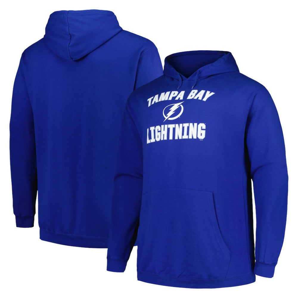 Tampa Bay Lightning Profile Big & Tall Arch Over Logo Pullover Hoodie - Blue | NHL Clearance