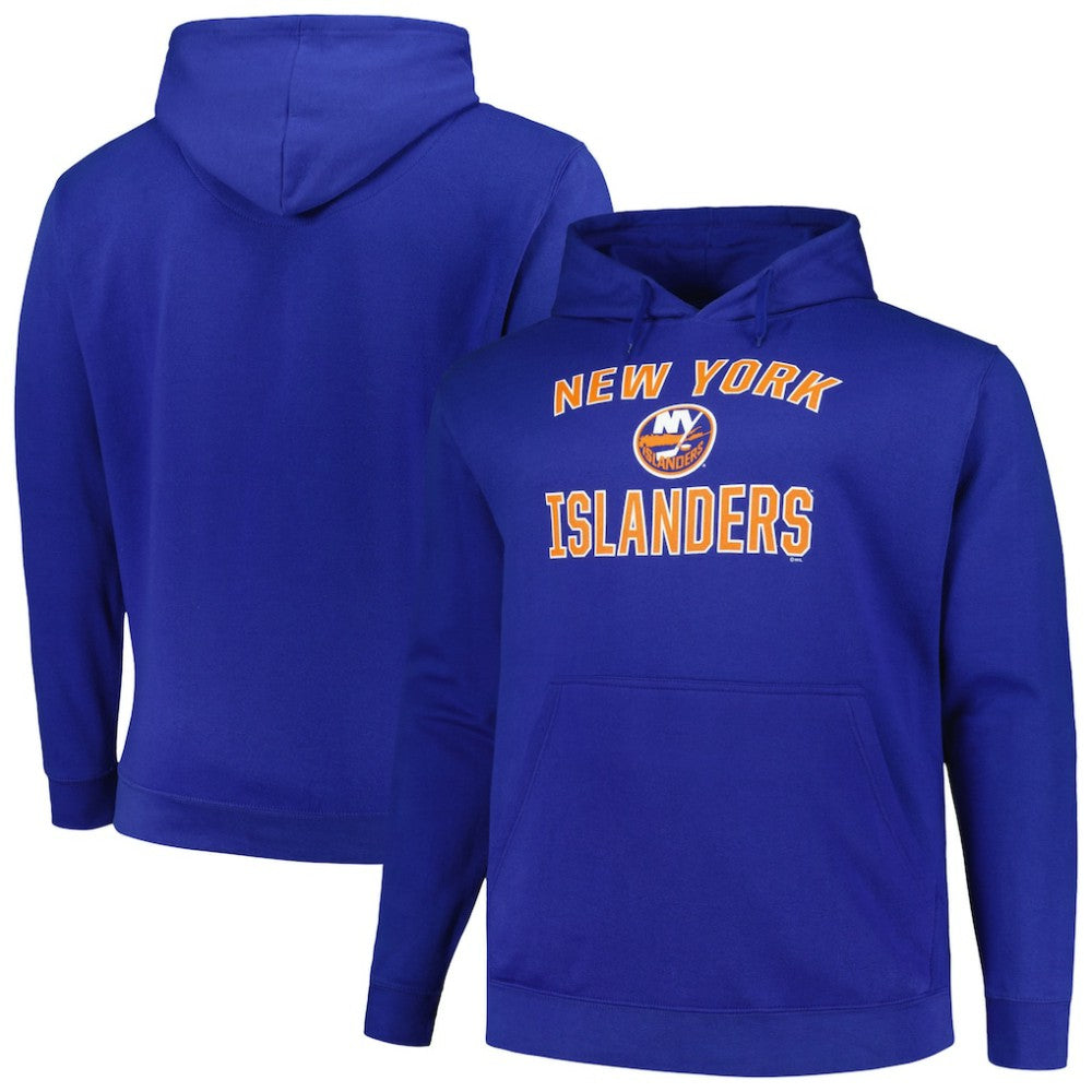 New York Islanders Profile Big & Tall Arch Over Logo Pullover Hoodie - Royal | NHL Lifestyle
