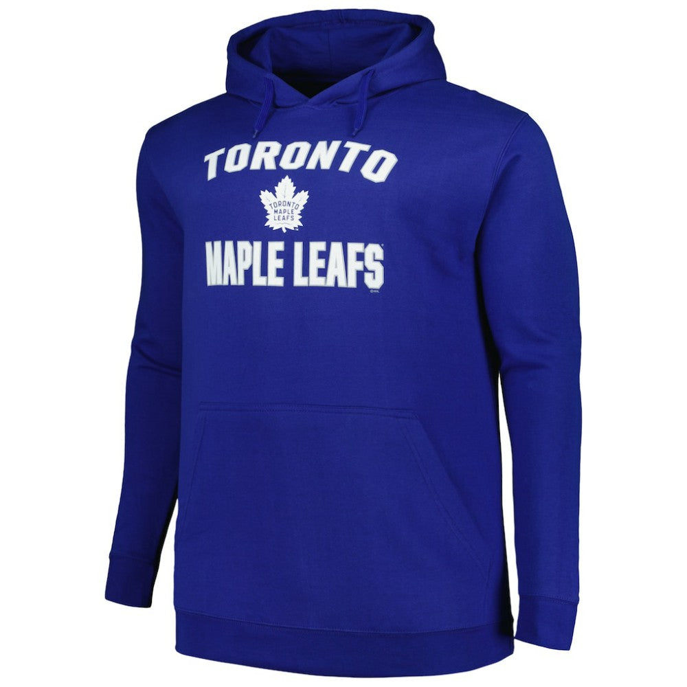 Toronto Maple Leafs Profile Big & Tall Arch Over Logo Pullover Hoodie - Blue | NHL Clearance