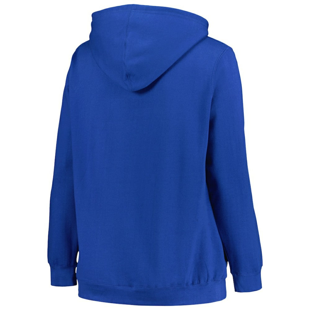 Tampa Bay Lightning Profile Women's Plus Size Arch Over Logo Pullover Hoodie - Blue | NHL online