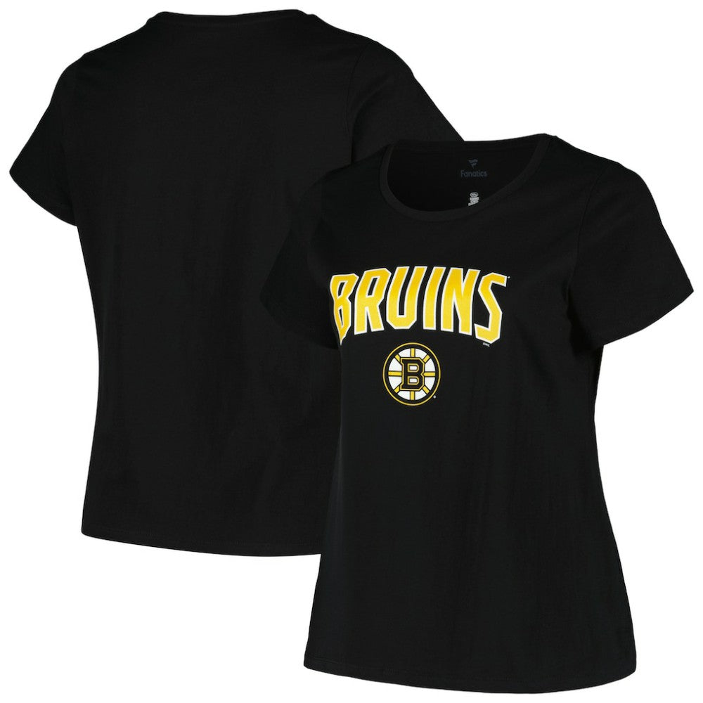 Boston Bruins Profile Women's Plus Size Arch Over Logo T-Shirt - Black | NHL online