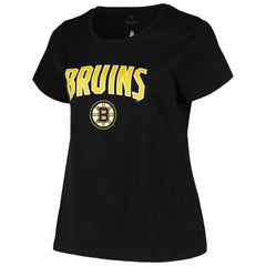 Boston Bruins Profile Women's Plus Size Arch Over Logo T-Shirt - Black | NHL online