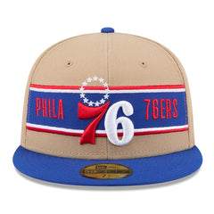 New Era Philadelphia 76ers 2024 NBA Draft 59FIFTY Fitted Hat Tan/Royal
