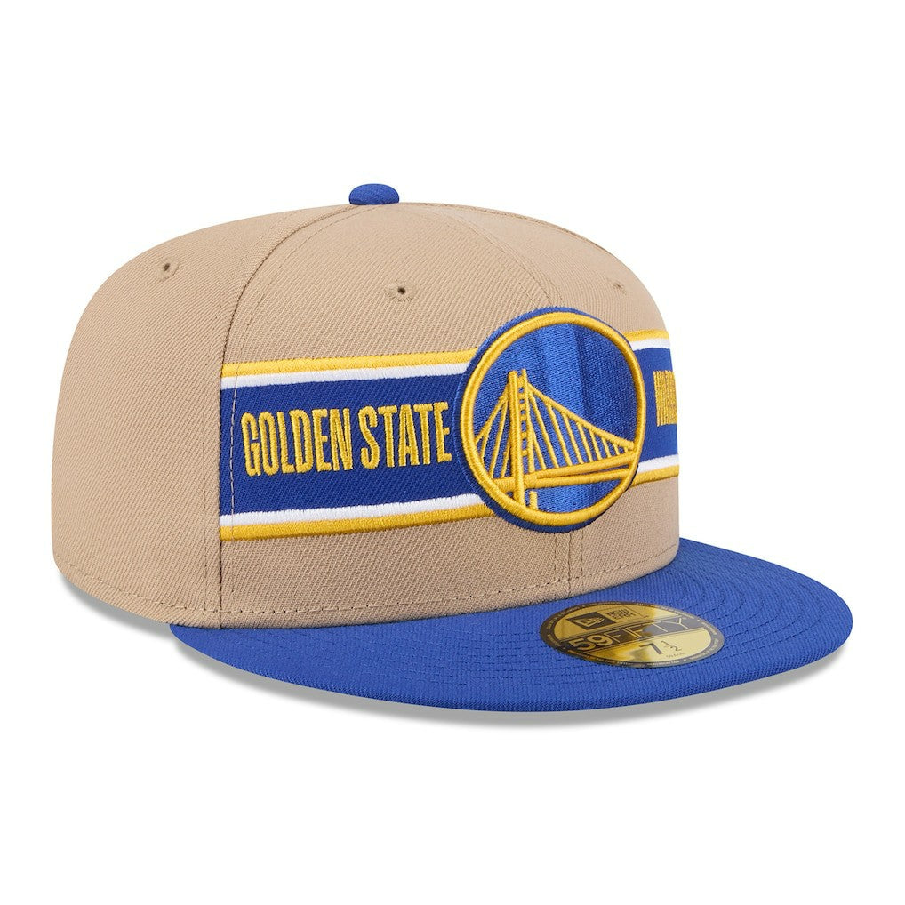 New Era Golden State Warriors 2024 NBA Draft 59FIFTY Fitted Hat Tan/Royal