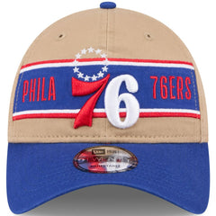 New Era Philadelphia 76ers 2024 NBA Draft 9TWENTY Adjustable Hat Tan/Royal