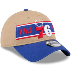 New Era Philadelphia 76ers 2024 NBA Draft 9TWENTY Adjustable Hat Tan/Royal