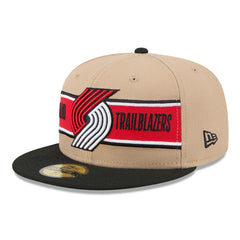 New Era Portland Trail Blazers 2024 NBA Draft 59FIFTY Fitted Hat Tan/Black