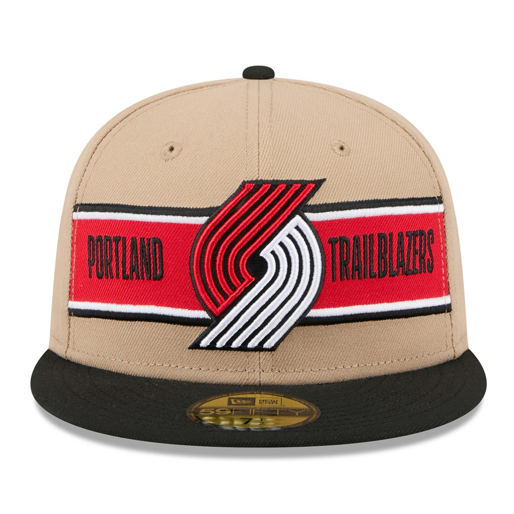 New Era Portland Trail Blazers 2024 NBA Draft 59FIFTY Fitted Hat Tan/Black
