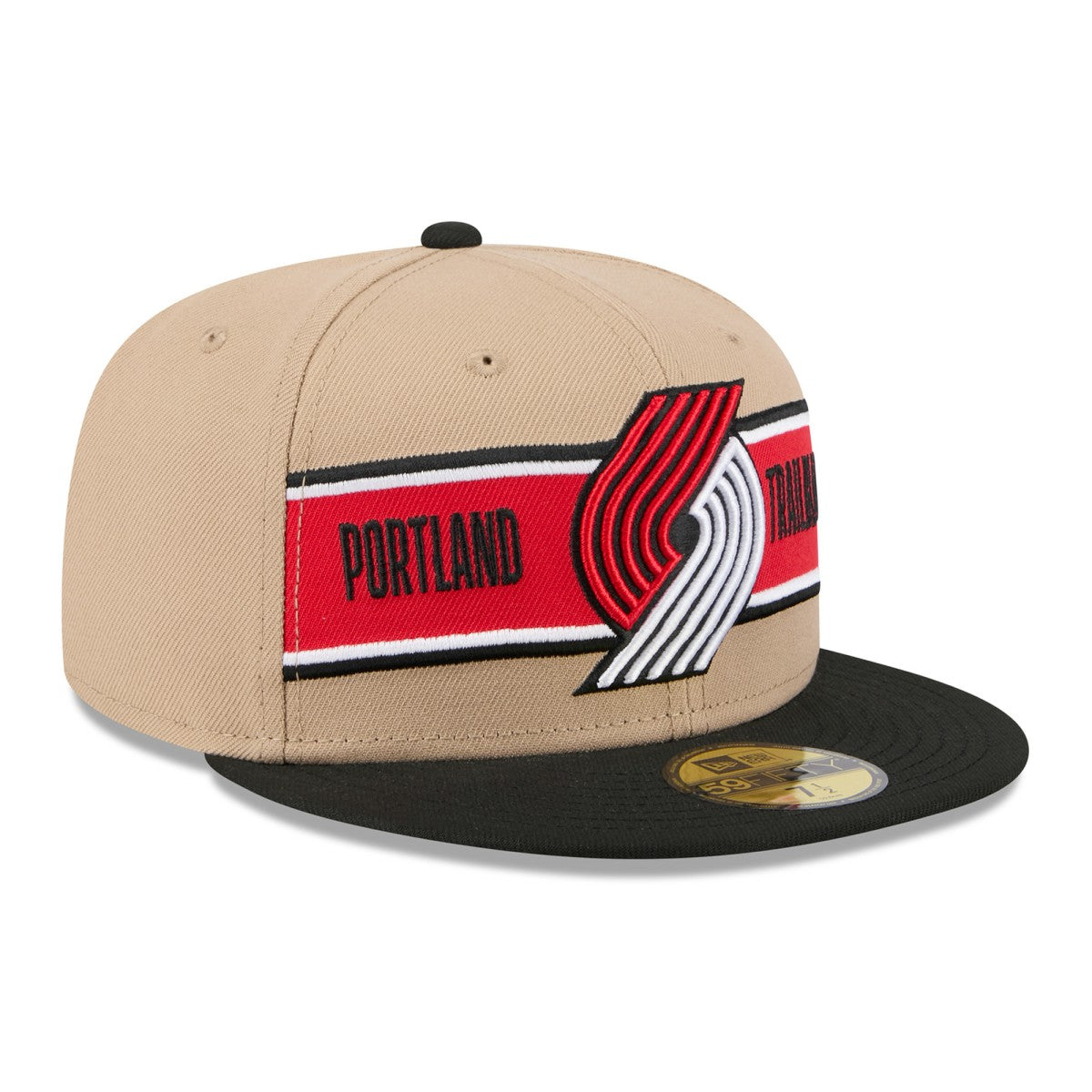 New Era Portland Trail Blazers 2024 NBA Draft 59FIFTY Fitted Hat Tan/Black