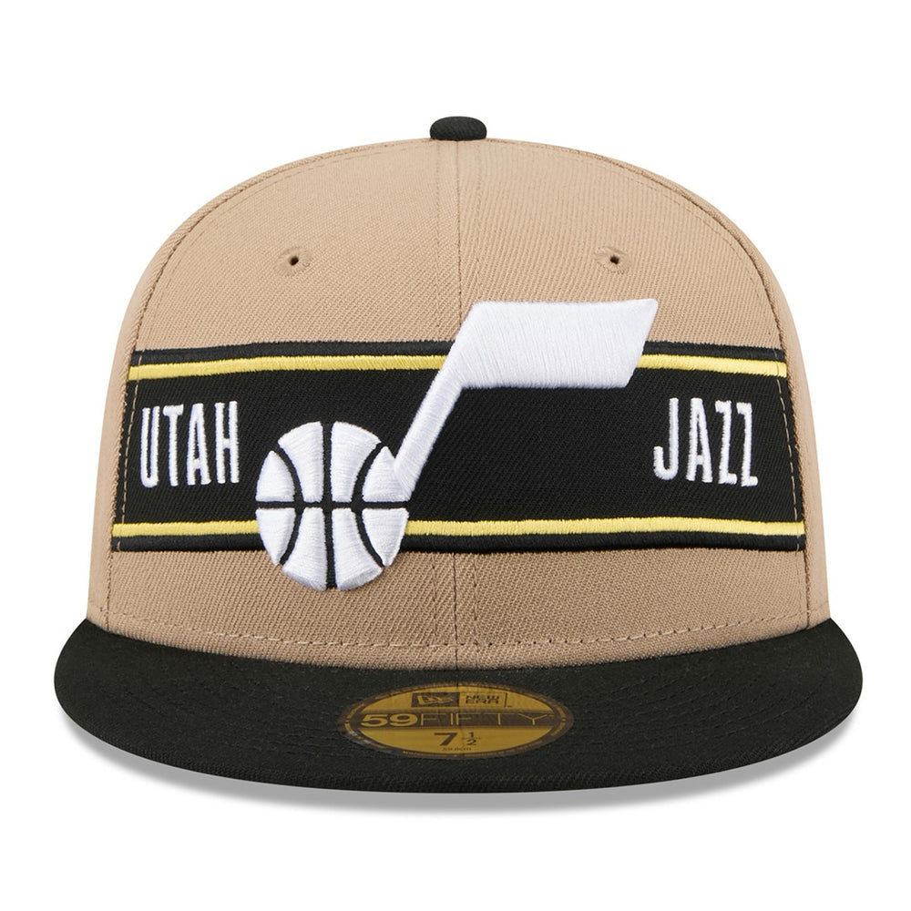 New Era Utah Jazz 2024 NBA Draft 59FIFTY Fitted Hat Tan/Black