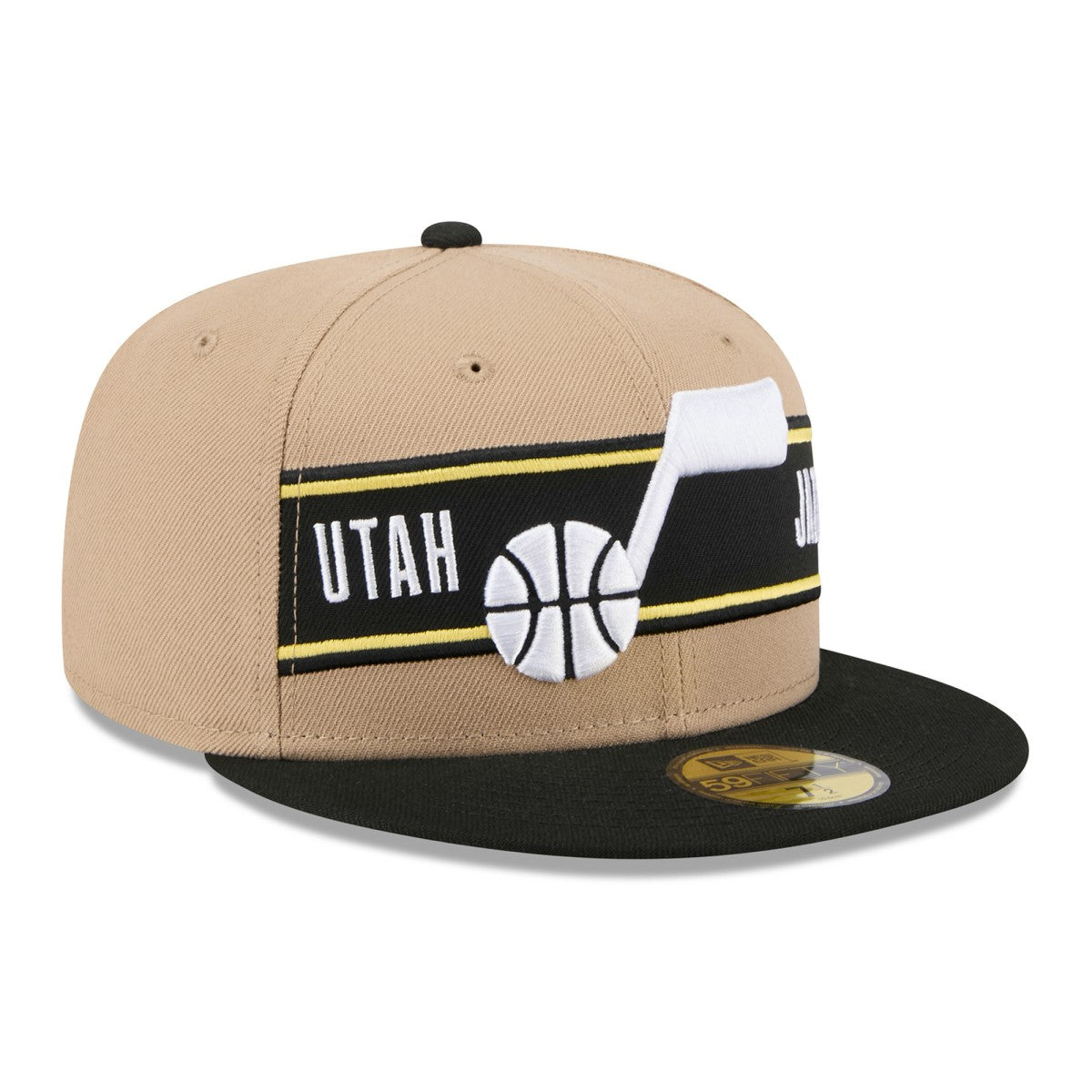 New Era Utah Jazz 2024 NBA Draft 59FIFTY Fitted Hat Tan/Black