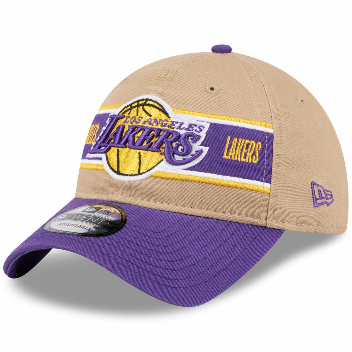 New Era Los Angeles Lakers 2024 NBA Draft 9TWENTY Adjustable Hat Tan/Purple