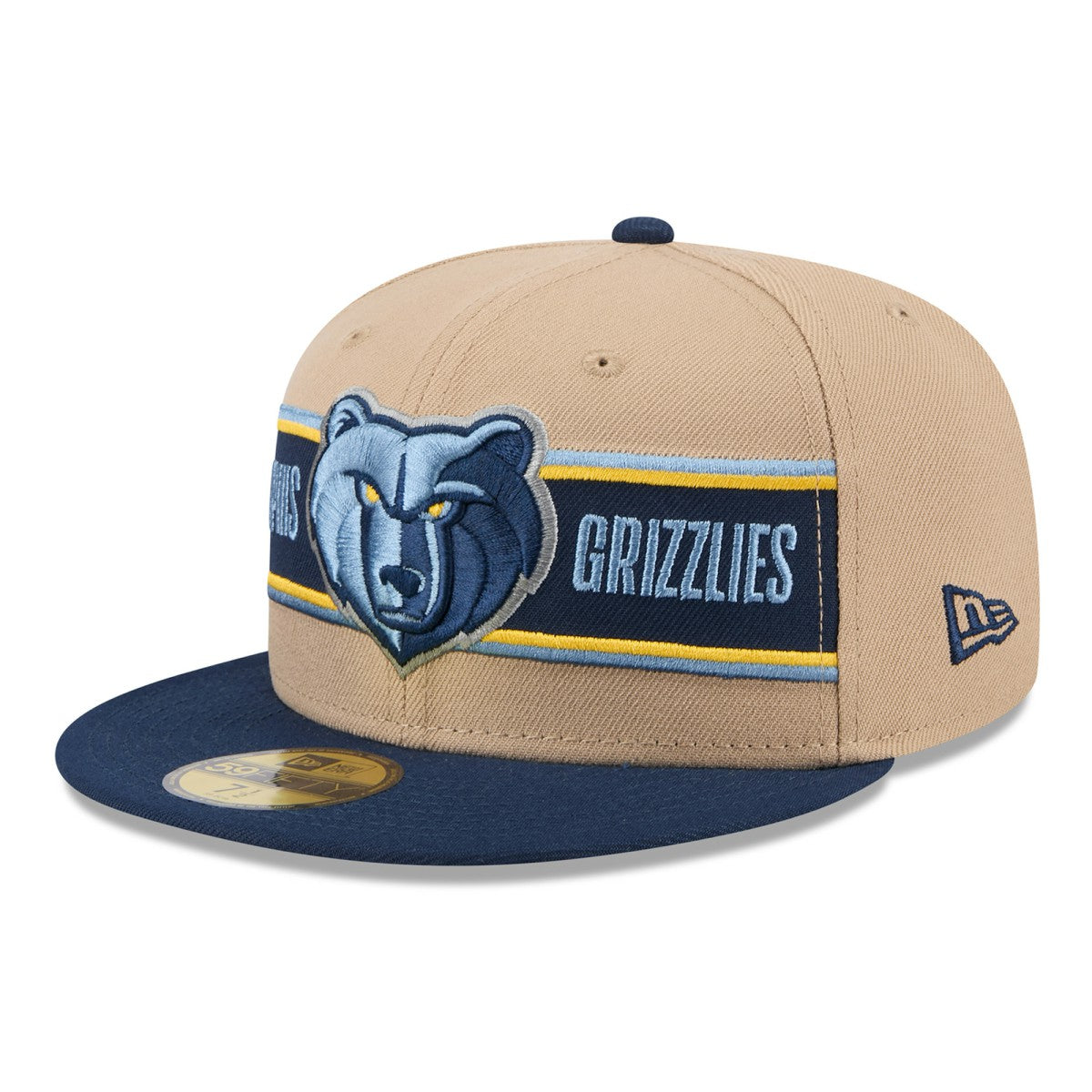 New Era Memphis Grizzlies 2024 NBA Draft 59FIFTY Fitted Hat Tan/Navy