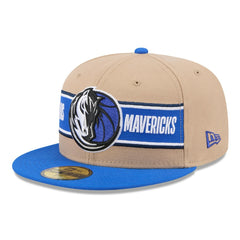 New Era Dallas Mavericks 2024 NBA Draft 59FIFTY Fitted Hat Tan/Blue
