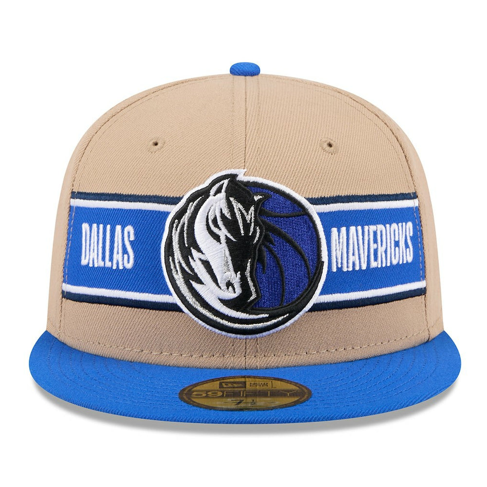 New Era Dallas Mavericks 2024 NBA Draft 59FIFTY Fitted Hat Tan/Blue
