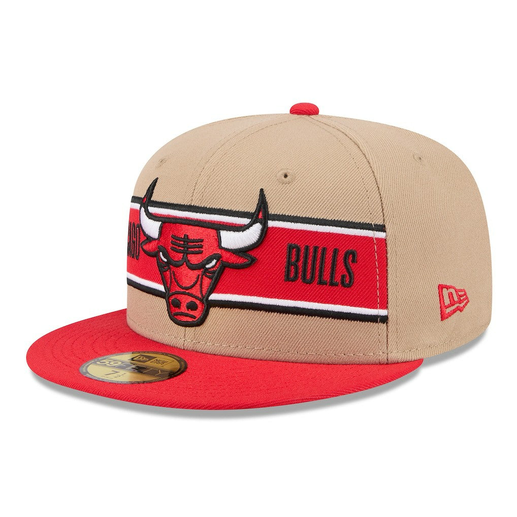 New Era Chicago Bulls 2024 NBA Draft 59FIFTY Fitted Hat Tan/Red