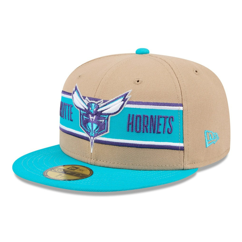 New Era Charlotte Hornets 2024 NBA Draft 59FIFTY Fitted Hat Tan/Teal