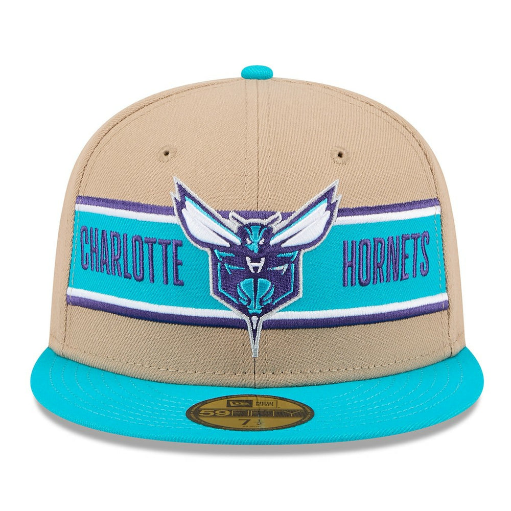 New Era Charlotte Hornets 2024 NBA Draft 59FIFTY Fitted Hat Tan/Teal